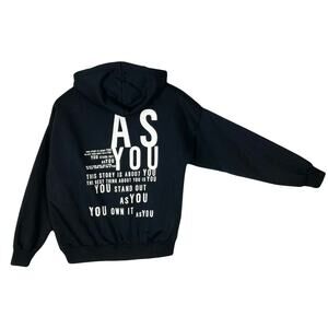 ASYOU Hoodie Sweatshirt Unisex 4 Oversize Black White-Graphic-Writing Motivation